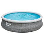 Fast Set 15' x 33" Round Above Ground Pool Liner Replacement, Rattan Wicker