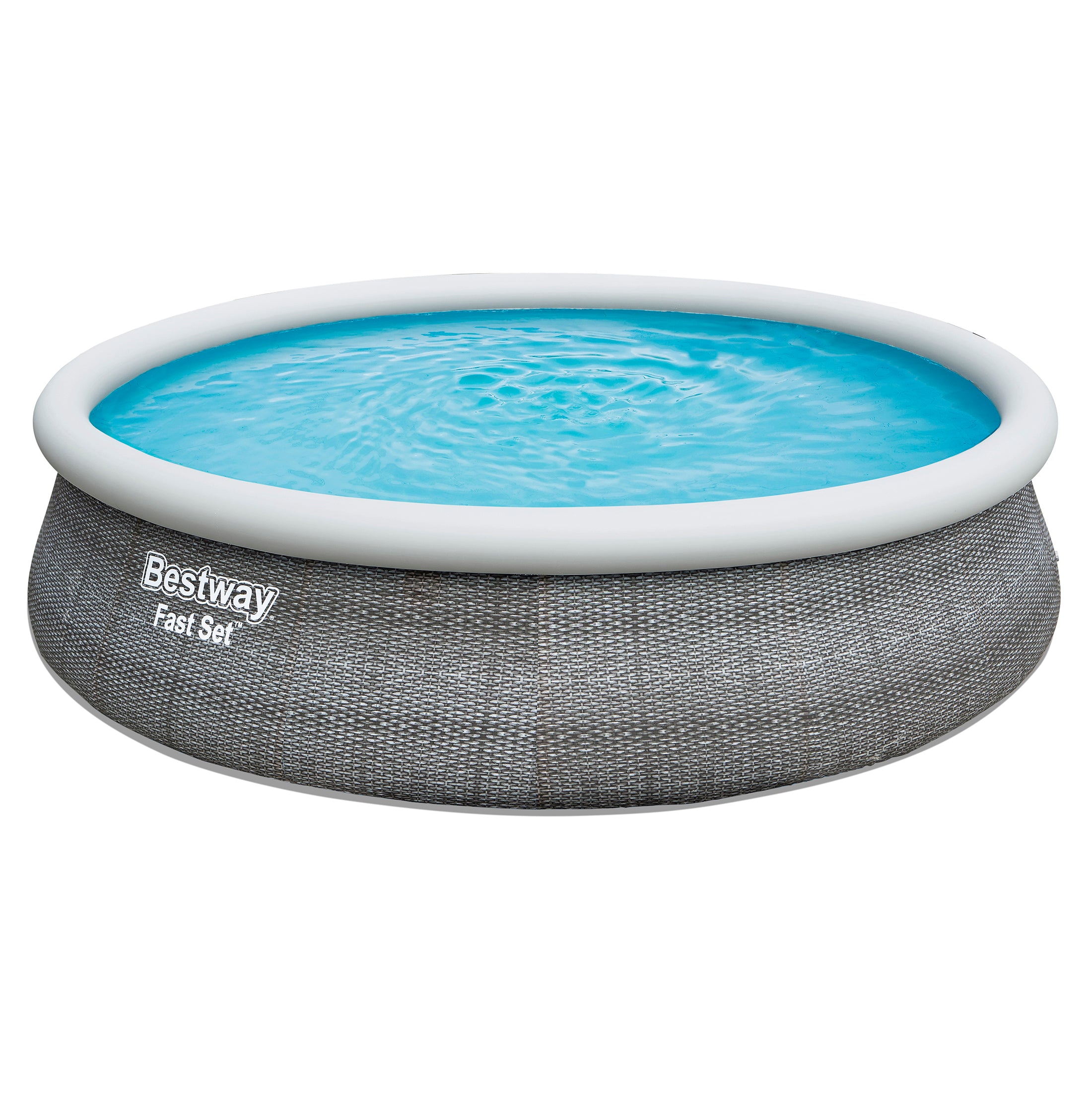 116e9455321aa0687fd285eaf6ff65b4e70db8e1 Fast Set 15' x 33" Round Above Ground Pool Liner Replacement, Rattan Wicker - Image 1