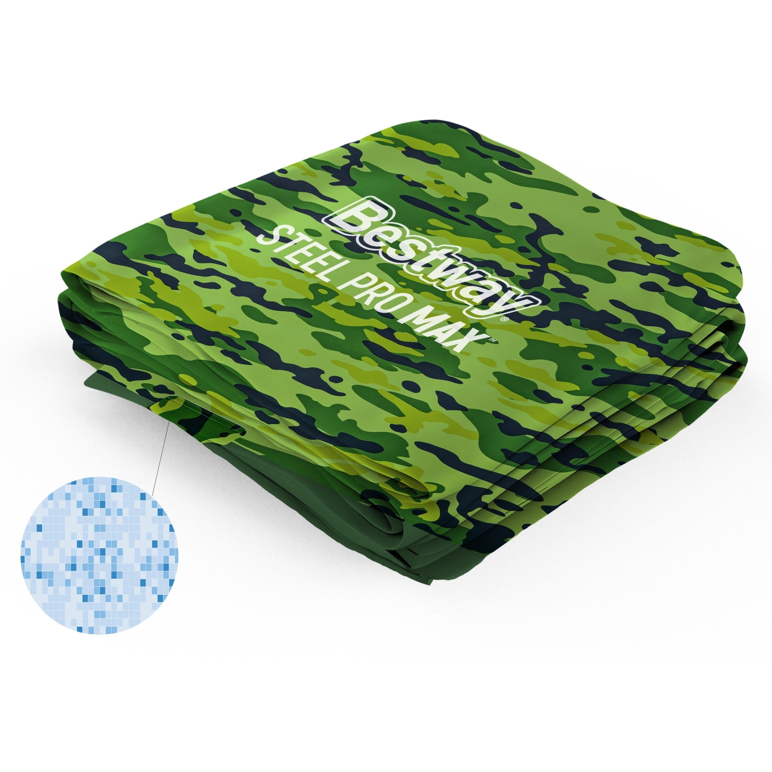 67567f4eb2587603a90d9f6d5dde9dc613f58fb0 Steel Pro MAX 14' x 48" Round Above Ground Pool Liner Replacement, Camo Print - Image 1