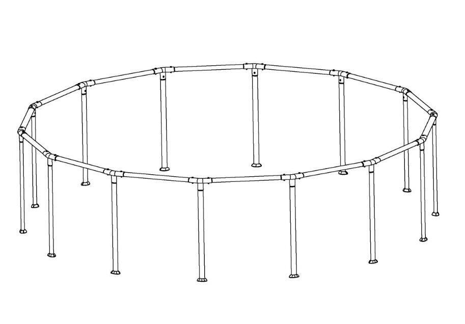 8223371785e4a6e2fd3145a137755969486b4e4f Steel Pro MAX 15' x 42" & 15' x 48" Above Ground Round Pool Frame Set Replacement, Gray (Footings and T-Connectors) - Image 1