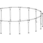Coleman Power Steel Swim Vista Series 18' x 48" Above Ground Round Pool Frame Set Replacement, Brown (Footings and T-Connectors)