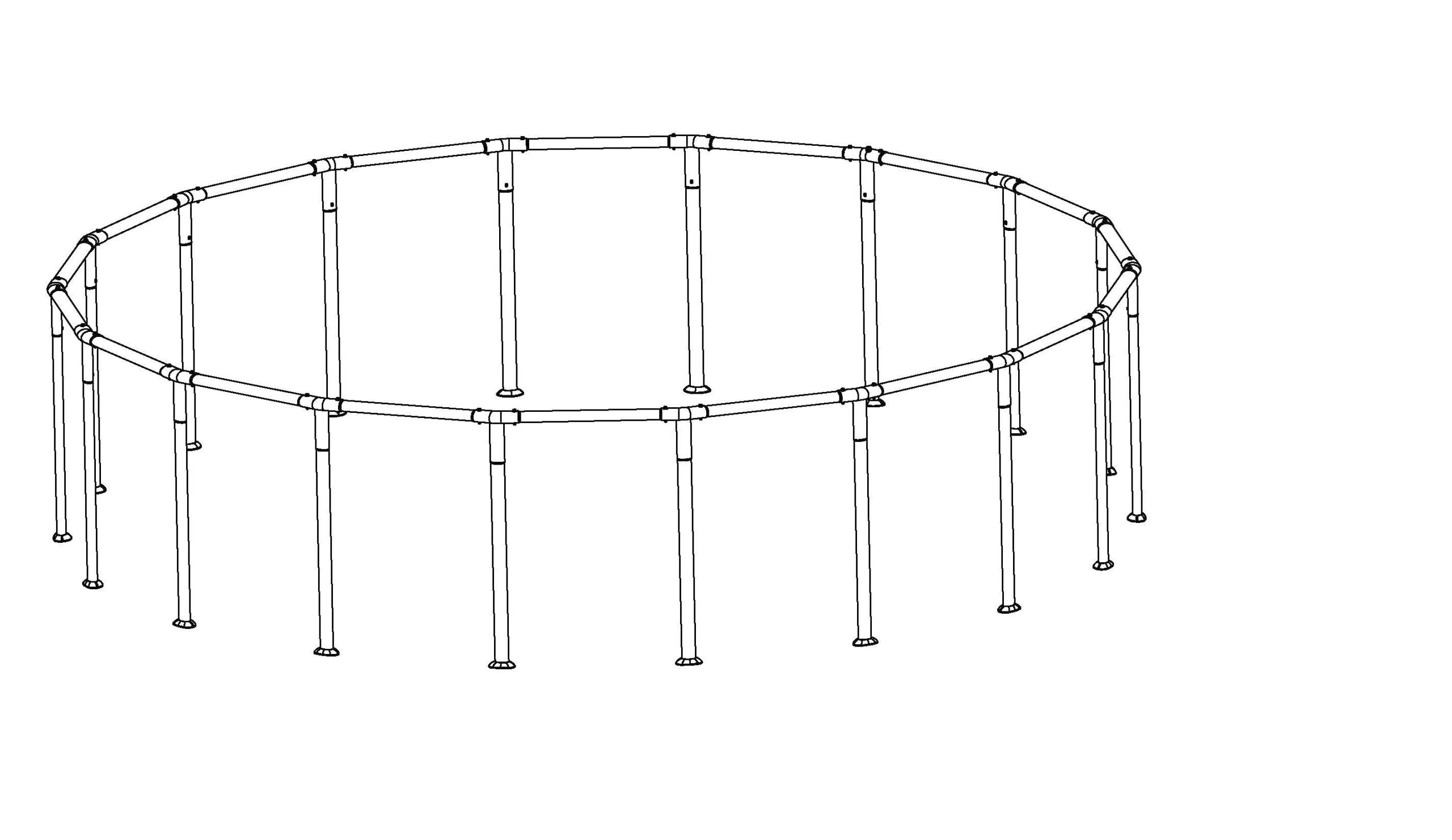 96278b6a3fbd3bda0a86b4de9bdeff9aad59dab5 Coleman Power Steel Swim Vista Series 18' x 48" Above Ground Round Pool Frame Set Replacement, Brown (Footings and T-Connectors) - Image 1