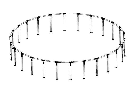 a8b7gqowz1xgj6nsehmn Power Steel 26' x 52" Above Ground Round Pool Frame Set Replacement, Light Gray (Footings and T-Connectors) - Image 1