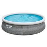 Fast Set 12' x 30" Inflatable Round Pool Liner Replacement, Gray Rattan