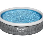 Bestway Fast Set 12’ x 30” Inflatable Round Soft Sided Above Ground Pool Set
