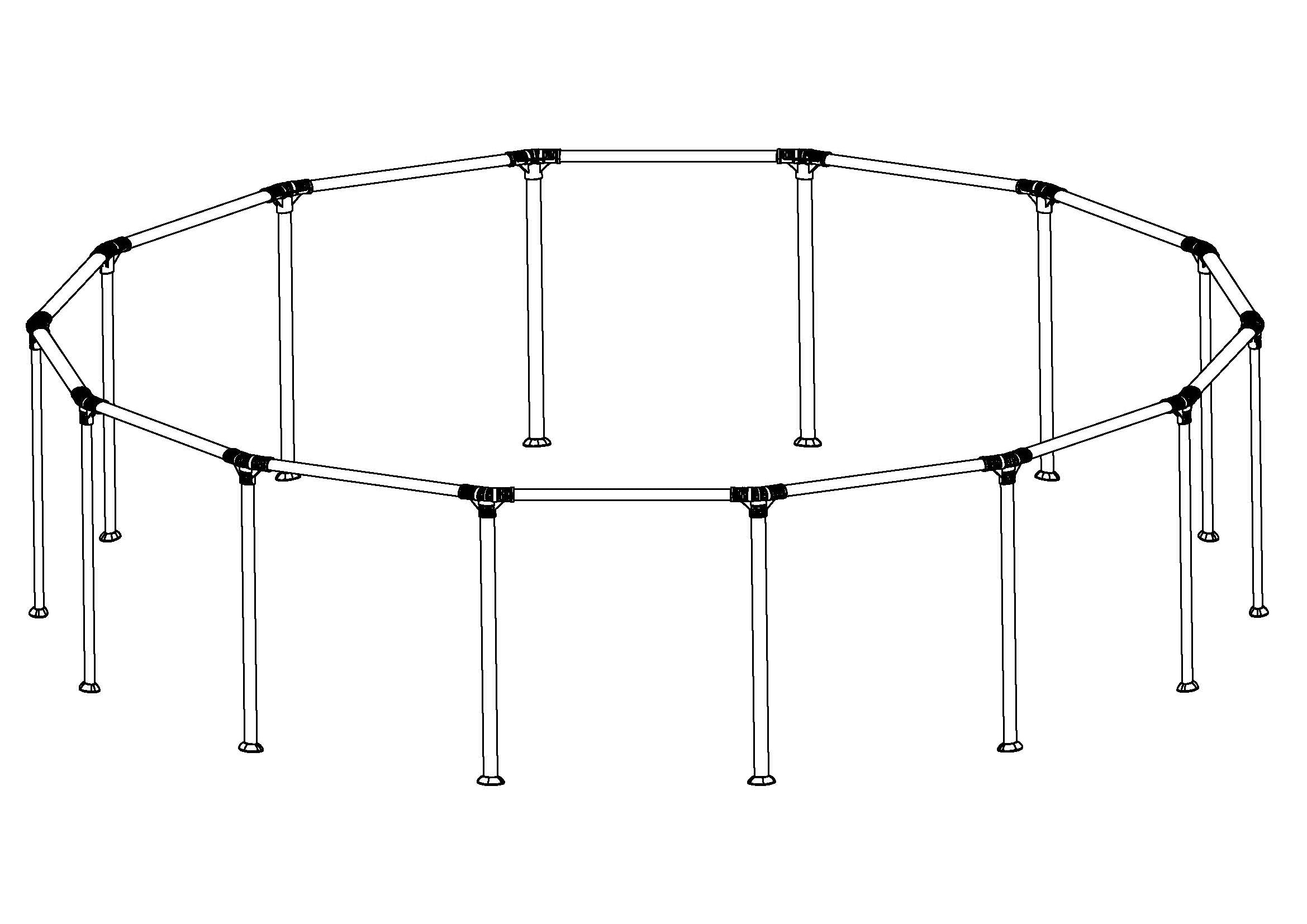 en1zpbz7dmuhftdtppwa Steel Pro MAX 14' x 33", 14' x 42" & 14' x 48" Above Ground Round Pool Frame Set Replacement, Gray (Footings and T-Connectors) - Image 1