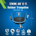 Bestway Xtreme Air 12 ft Outdoor Trampoline for Kids & Adults, No-Gap Enclosure, Foam-Padded Poles - Image 2