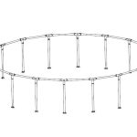 Coleman Power Steel 18' x 48" Above Ground Round Pool Frame Set Replacement, Brown (Top Rails and Vertical Legs)