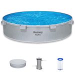 Bestway TANX 10' x 24" Round Above Ground Stock Tank Pool, All-in-One Set