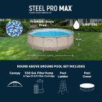 Bestway Steel Pro MAX 13' x 42" Round Above Ground Pool Set with Canopy - Image 7