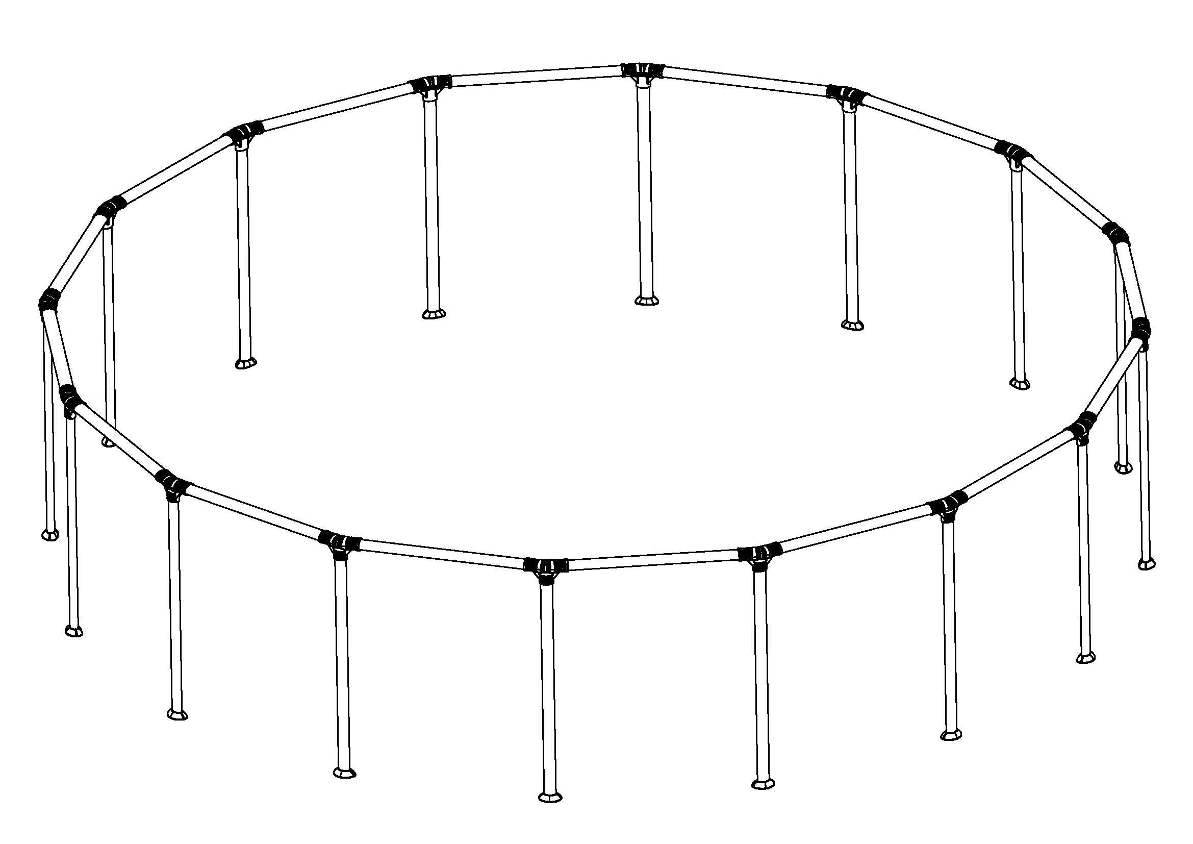 kahgah3c9inhgfzzewnx Power Steel and Steel Pro MAX 16' x 48" Above Ground Round Pool Frame Set Replacement, Dark Gray (Top Rail and Vertical Legs) - Image 1