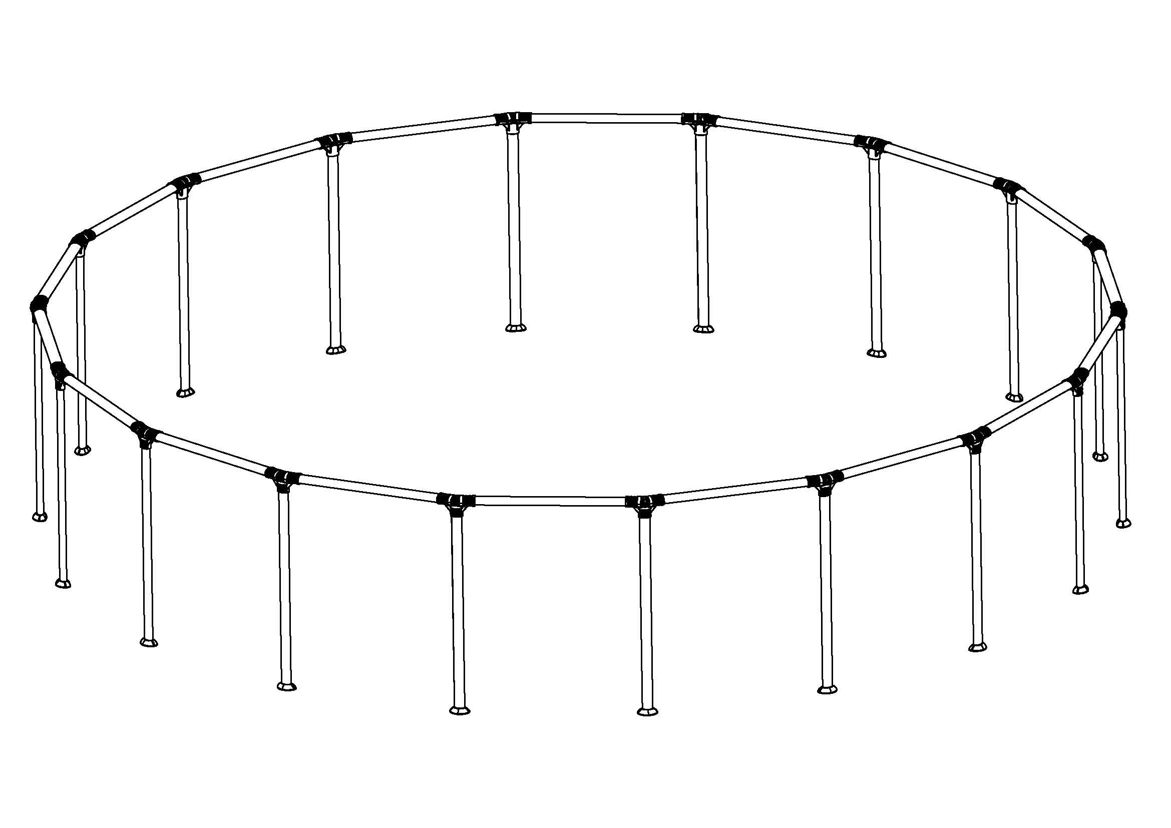kotfxuwpsfihirch8kgl Steel Pro MAX 18' x 48" Above Ground Round Pool Frame Set Replacement, Gray (Footings and T-Connectors) - Image 1