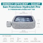 SaluSpa San Francisco Energy-Efficient Smart HydroJet Pro Inflatable Hot Tub with App Control 5-7 person - Image 6