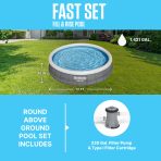 Bestway Fast Set 12’ x 30” Inflatable Round Soft Sided Above Ground Pool Set - Image 2