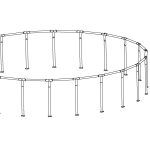 Coleman Power Steel 22' x 52" Above Ground Round Pool Frame Set Replacement, Gray (Footings and T-Connectors)