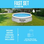 Bestway Fast Set 10’ x 26” Round Inflatable Pool Set - Image 6