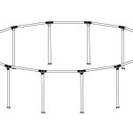 Steel Pro MAX 14' x 48" Above Ground Round Pool Frame Set Replacement, Gray (Top Rails and Vertical Legs)