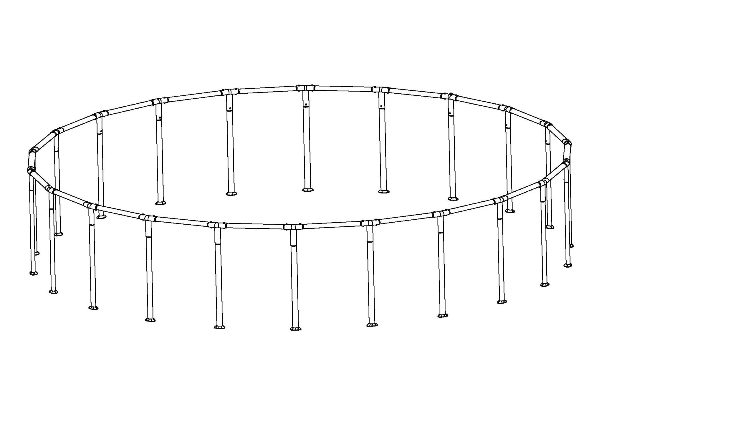 su99e5rnumnkspda3mqy Coleman Power Steel 22' x 52" Above Ground Round Pool Frame Set Replacement, Brown (Top Rails and Vertical Legs) - Image 1