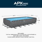 Bestway APX 365 24' x 12' x 52" Rectangle Above Ground Pool Set