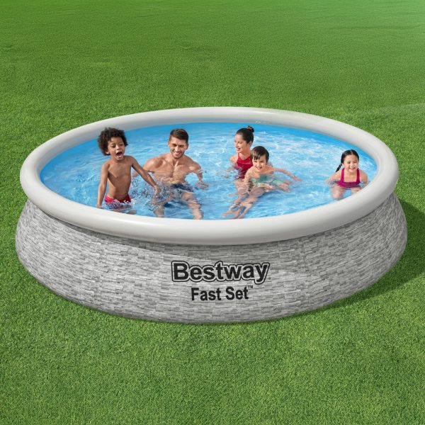 Bestway Fast Set 12’ x 30” Round Inflatable Pool Set