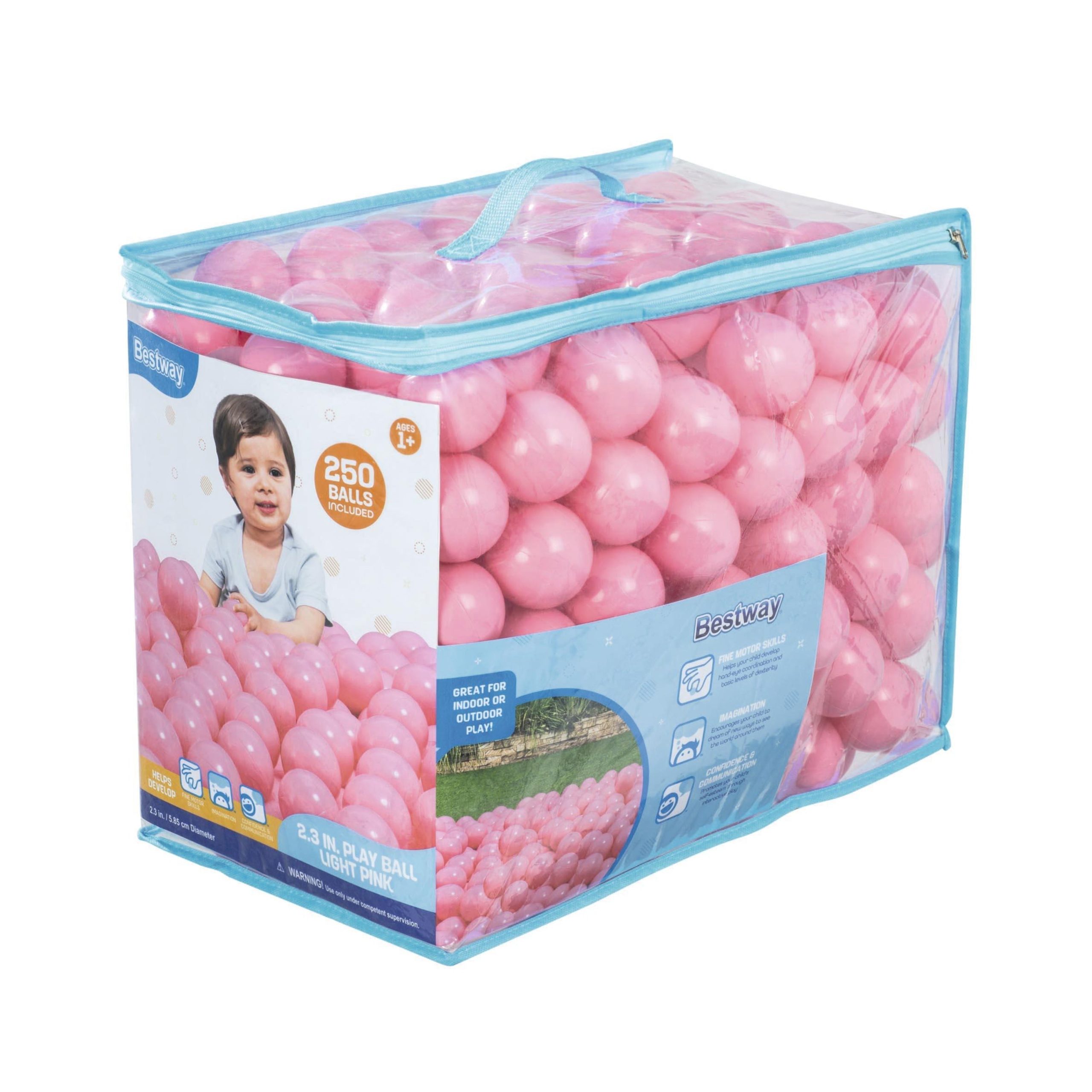wmhihhv7ov6b8jjeu4fg Bestway 250 Play Balls, Light Pink - Image 1