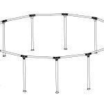 Power Steel & Steel Pro MAX 13' x 42" Above Ground Round Pool Frame Set Replacement, Gray (Top Rails and Vertical Legs)