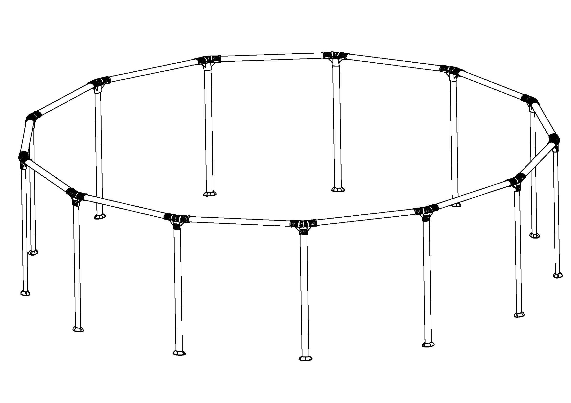 yt3dwm4n9gt3fj7b7n0m Power Steel & Steel Pro MAX 13' x 42" Above Ground Round Pool Frame Set Replacement, Gray (Top Rails and Vertical Legs) - Image 1